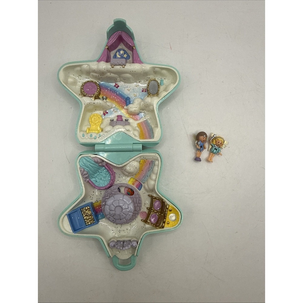 Bluebird Polly Pocket Fairy Wishing World 1992 Bluebird W/ 2 Fairies. No Swan